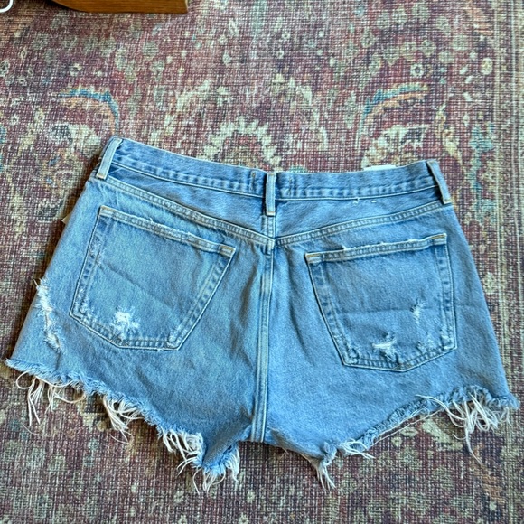 Agolde Button Fly Size 30 Parker Distressed Denim Women Shorts - Picture 9 of 13